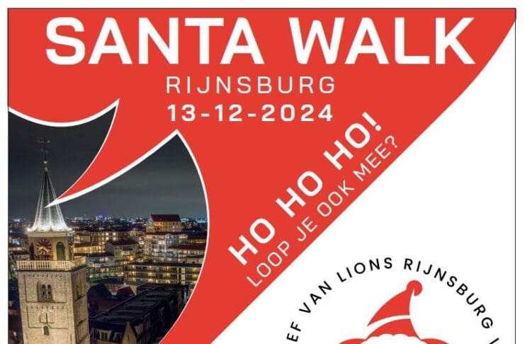Santa Walk 2024: honderden kerstmannen door de Rijnsburgse straten