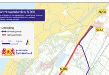 N206 in de avond en nacht van 7 tot en met 10 januari afgesloten