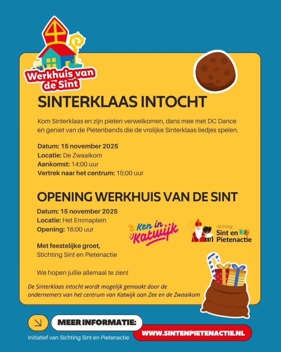 flyer intocht + werkhuis van de Sint
