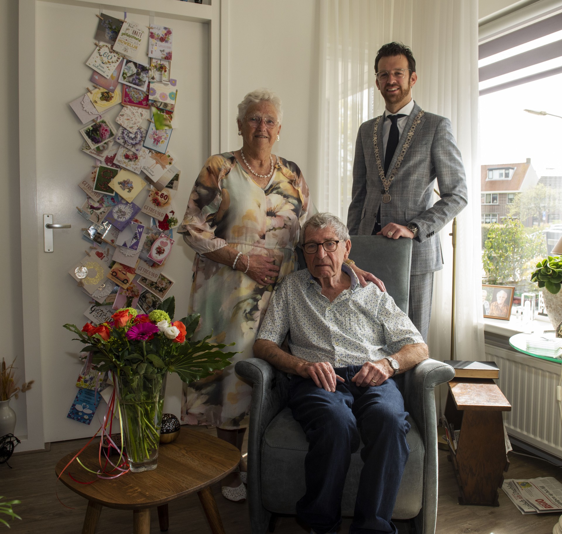 Burgemeester bezoekt 60-jarig bruidspaar Kraijenoord-Jonker