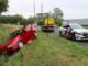 Auto botst tegen bord en belandt in greppel: afrit N206 Katwijk dicht