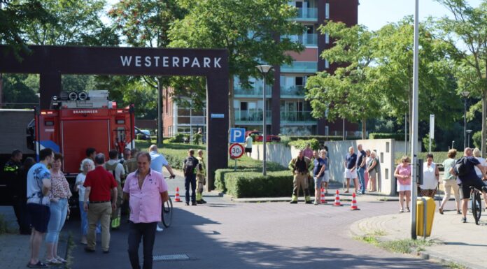 Brandweer onderzoekt brandlucht aan Westerpark in Rijnsburg, wijk afgesloten