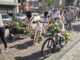 Bloemen en versierde fietsen bij Rijnsburgs Kindercorso