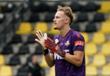 Rijnsburgse Boys-doelman Tobias van der Kleij blijft positief ondanks wisselvallige resultaten Rijnsburgse Boys v Quick Boys - Tweede Divisie Competitie